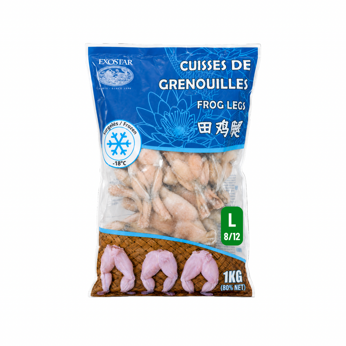 EXOSTAR Froschschenkel 8/12 (ขากบแช่แข็ง) 1000g