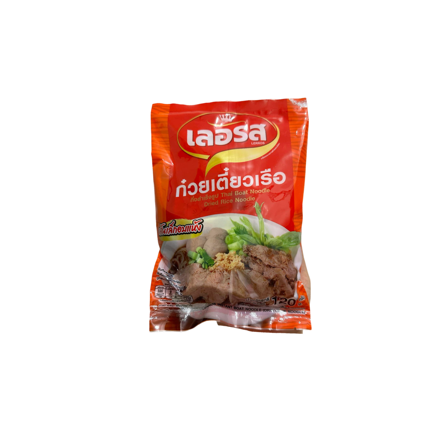 LERROS Instant-Bootsnudeln mit Reisnudeln (ก๋วยเตี๋ยวเรือ เส้นเล็ก เลอรส) 150g