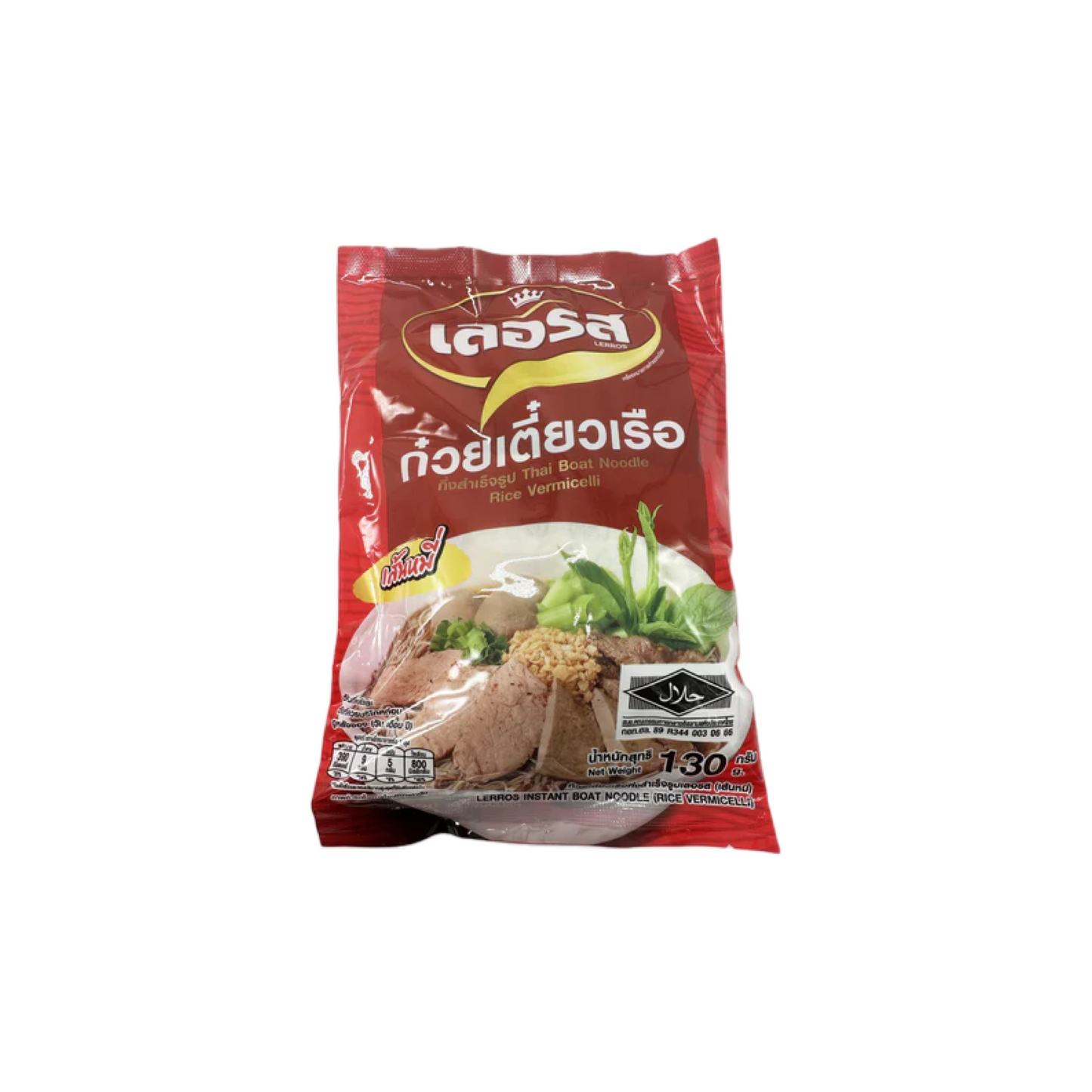 LERROS Instant-Bootsnudeln mit Reis-Vermicelli (ก๋วยเตี๋ยวเรือ เส้นหมี่ เลอรส) 150g