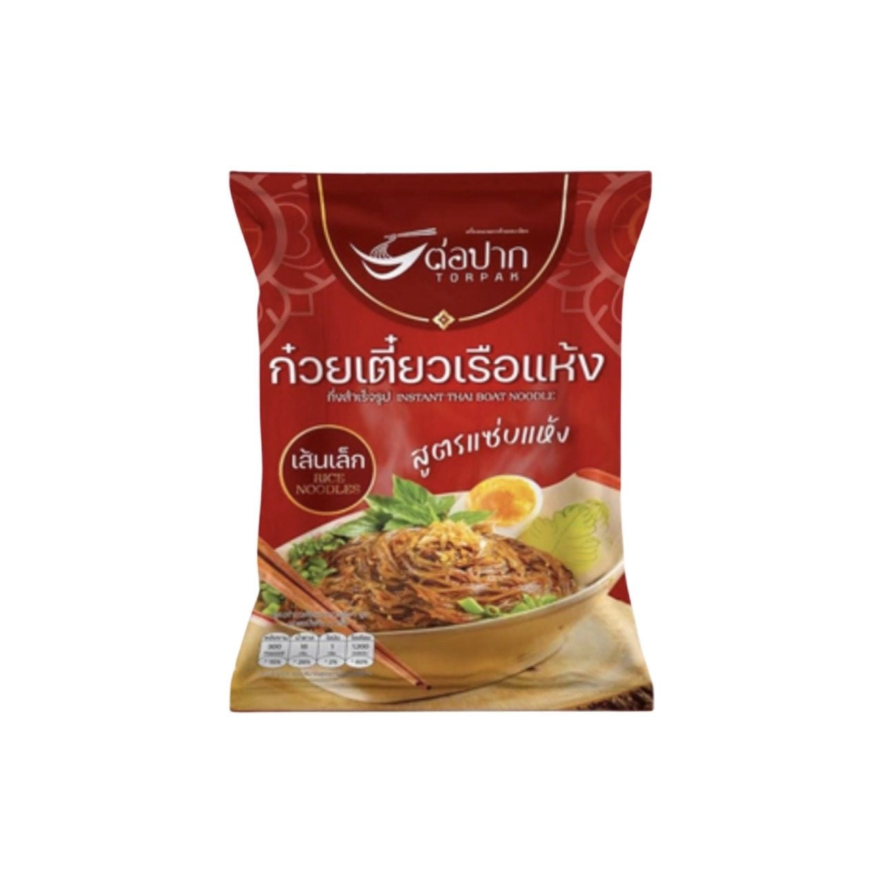 TORPAK Instant-Bootsnudeln mit Reisnudeln - Trockene Version (ก๋วยเตี๋ยวเรือ เส้นเล็กแห้ง ต่อปาก) 150g