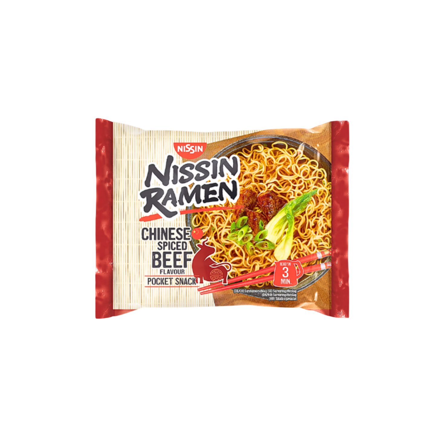 NISSIN Ramen mit chinesisch gewürztem Rindfleischgeschmack (รสเนื้อเครื่องยาจีน นิสชิน) 100g