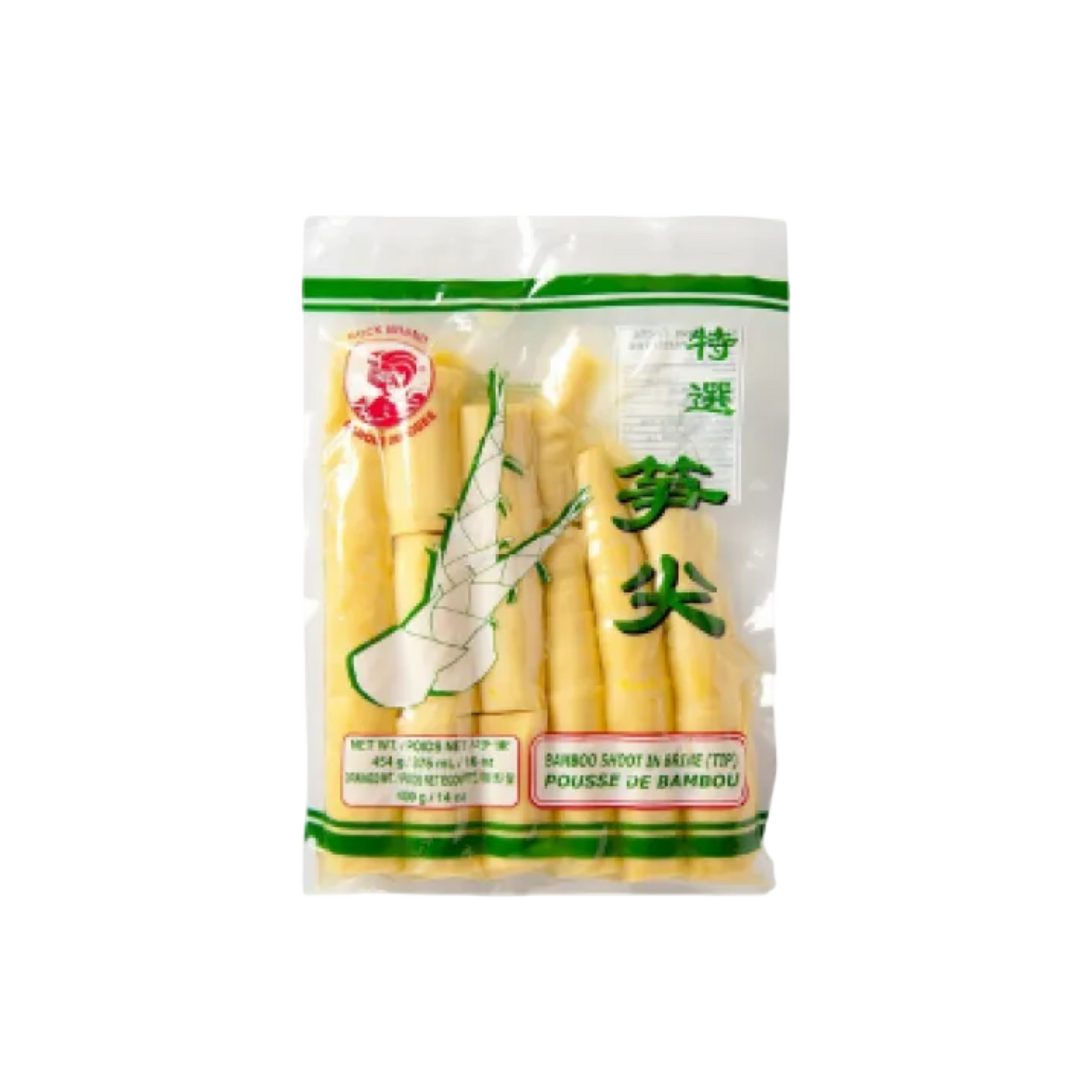 COCK Bambusspitzen vakuumverpackt (หน่อไม้ยอดอ่อน ตราไก่) 454g