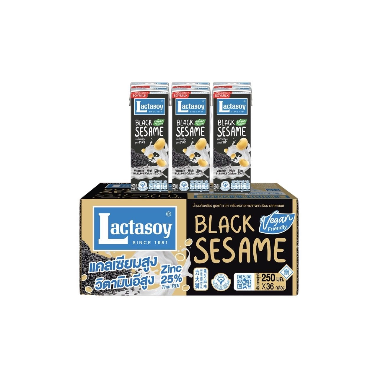 LACTASOY Sojamilch Schwarzer Sesam (นมถั่วเหลือง รสงาดำ แลคตาซอย) 36x250ml