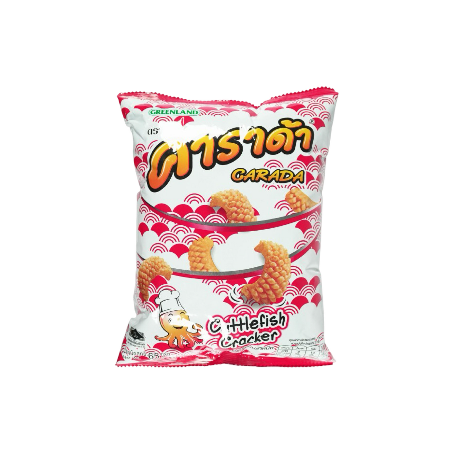 CARADA Knusprige Reisbällchen mit Tintenfischgeschmack (รสปลาหมึก คาราด้า) 65g