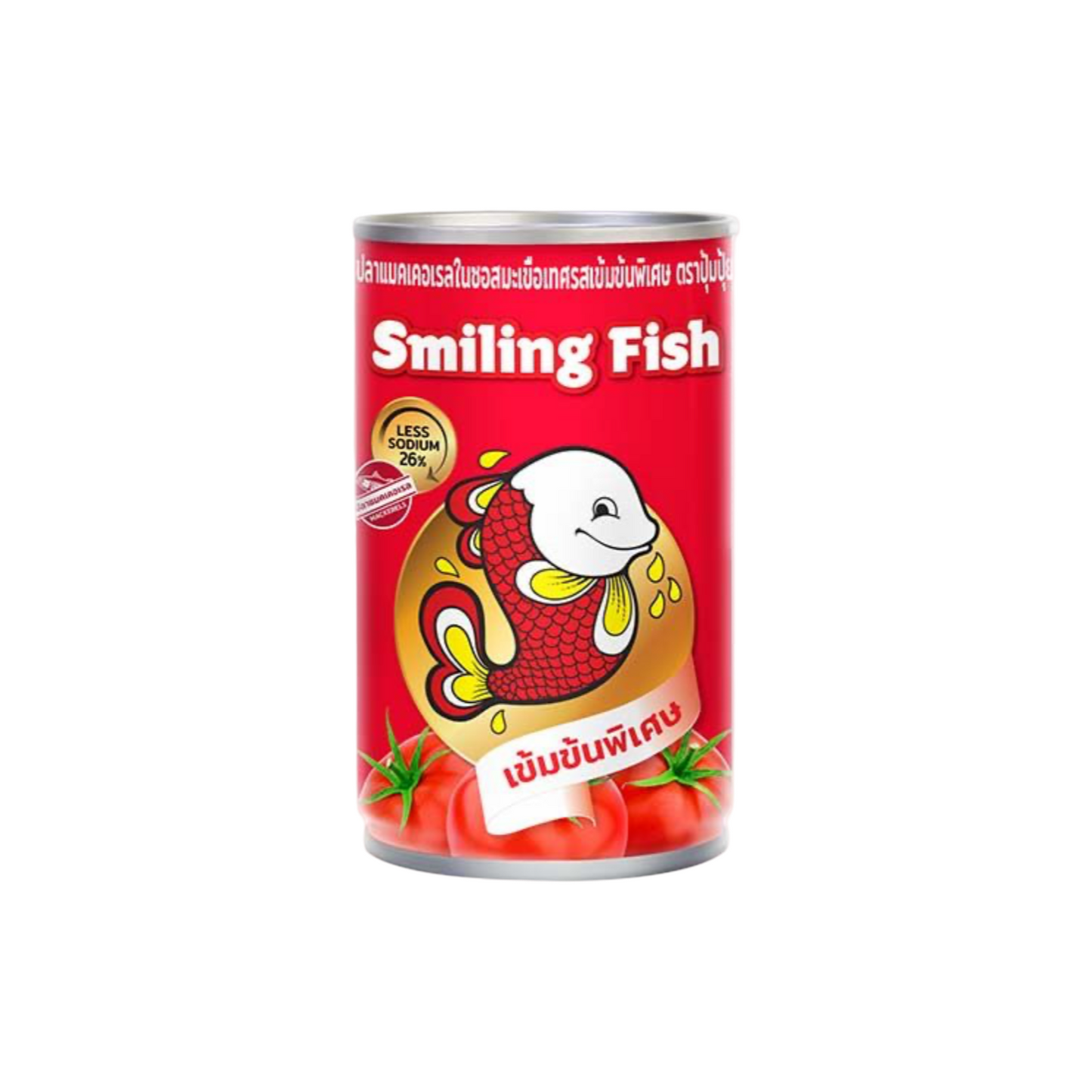 SMILING FISH Makrelen in Tomatensauce - Intensiver Geschmack (ปลากระป๋องในซอสมะเขือเทศ รสเข้มข้น ปุ้มปุ้ย) 155g
