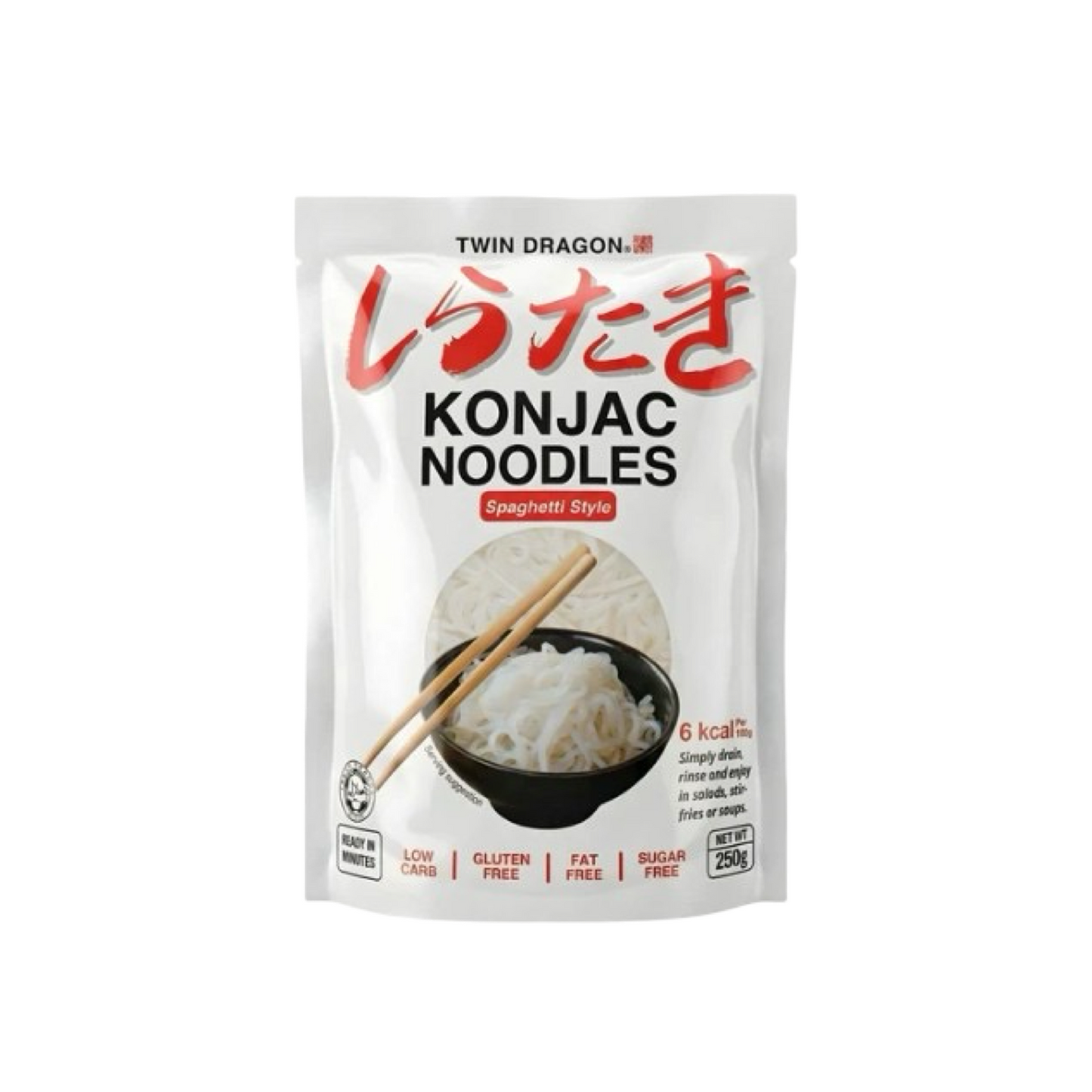 TWIN DRAGON Konjak-Spaghetti (เส้นบุกสปาเก็ตตี้ ทวินดราก้อน) 250g