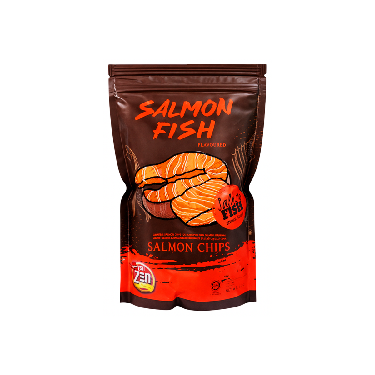 ZENZEN Knusprige Lachshaut-Chips mit Lachsgeschmack (ข้าวเกรียบปลาแซลมอน รสปลาแซลมอน เซนเซน) 70g - Ohayo Asia Shop