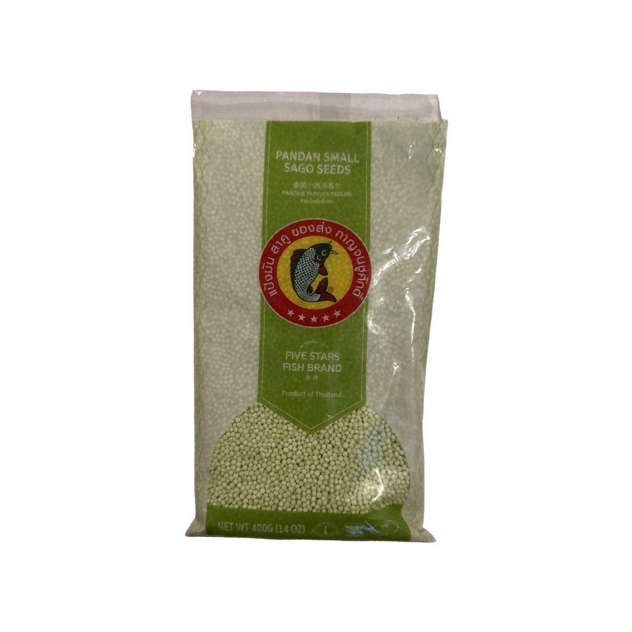 FIVE STARS FISH kleine Tapiokaperlen (สาคูเม็ดเล็ก ปลาไทย 5 ดาว) 400g
