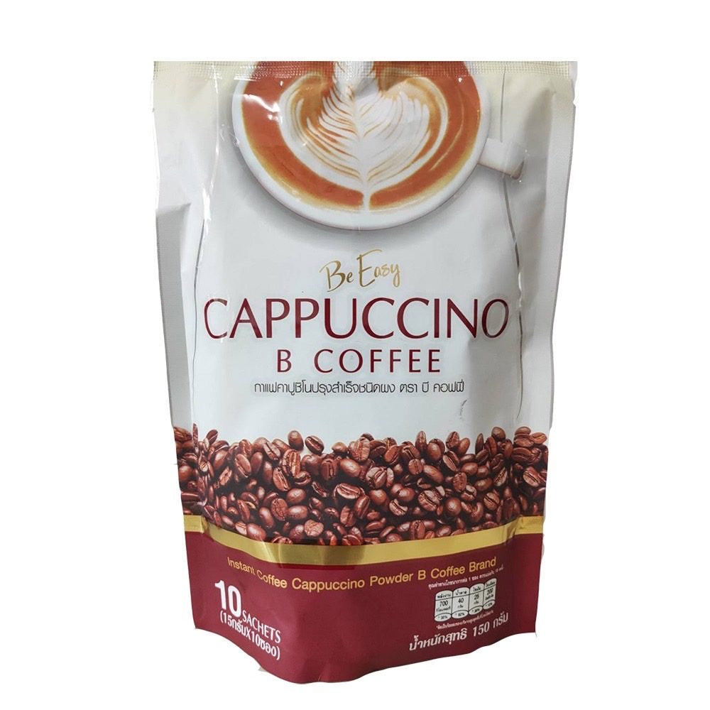 B COFFEE Instant-Cappuccino (กาแฟคาปูชิโนปรุงสำเร็จชนิดผง 10 ซอง บีคอฟฟี่) 150g