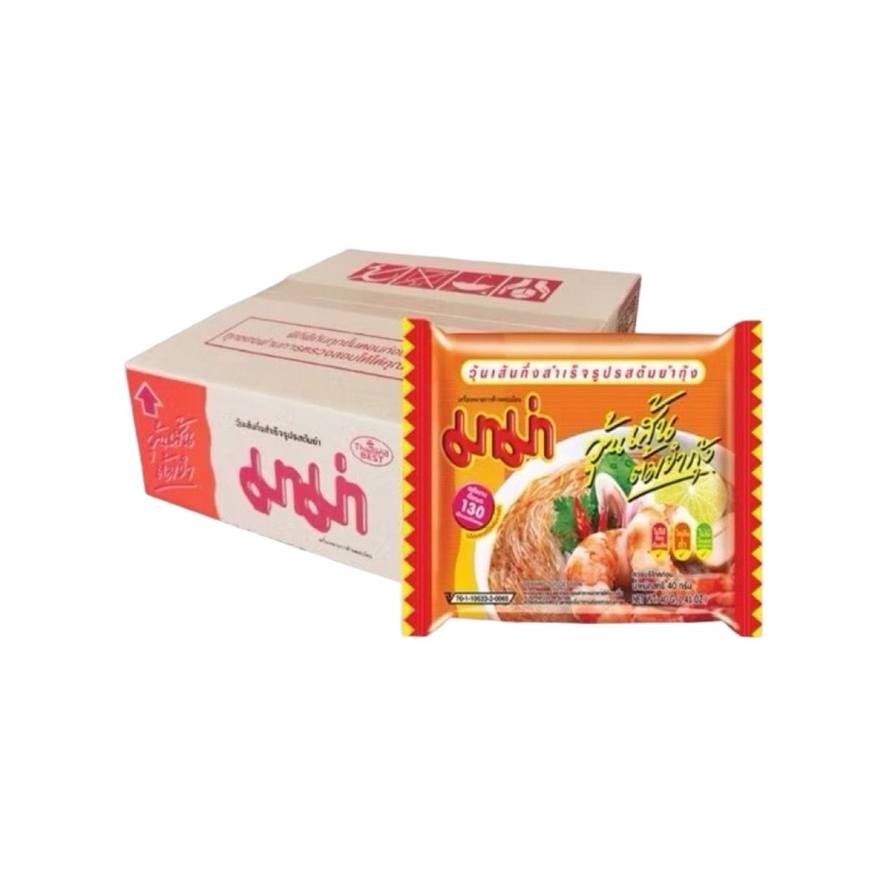 MAMA Instant-Glasnudeln Tom Yum Goong (วุ้นเส้นต้มยำกุ้ง มาม่า) 30x40g