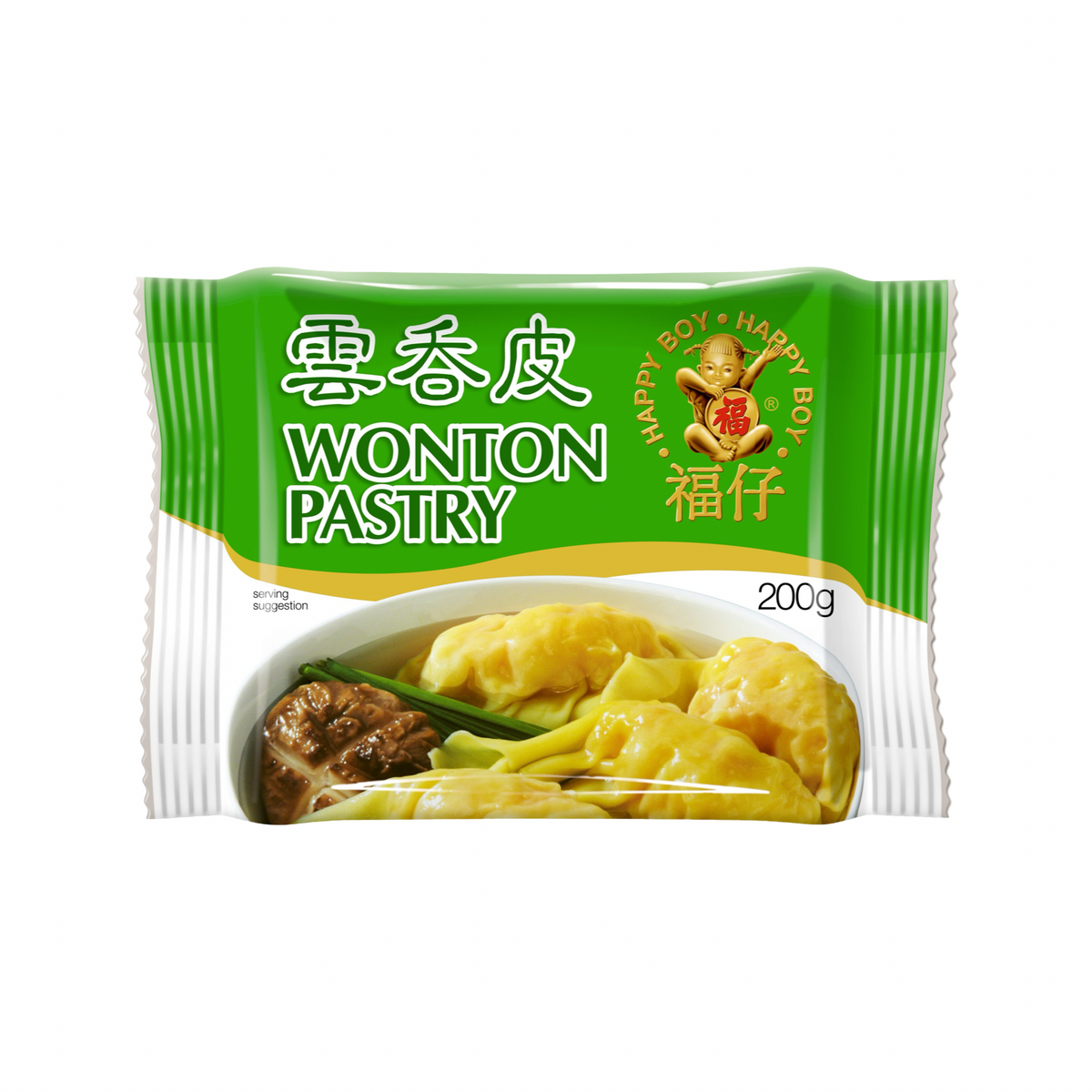 HAPPY BOY Tiefgefrorene Wantan-Teigblätter (แผ่นเกี๊ยวแช่แข็ง แฮปปี้บอย) 200g