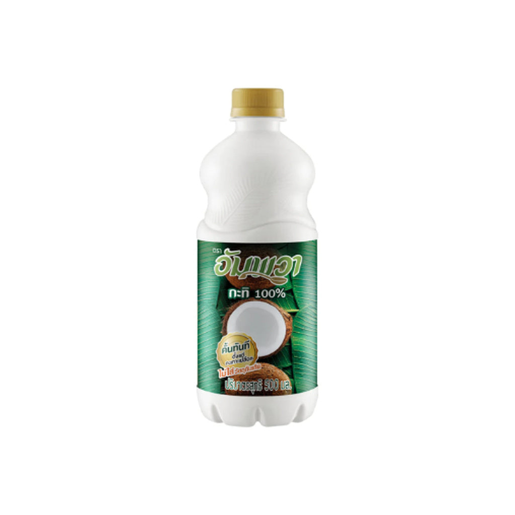 AMPAWA Premium Kokosmilch 500ml – weiße PET-Flasche mit grünem Etikett und goldenem Deckel - Ohayo Asia Shop