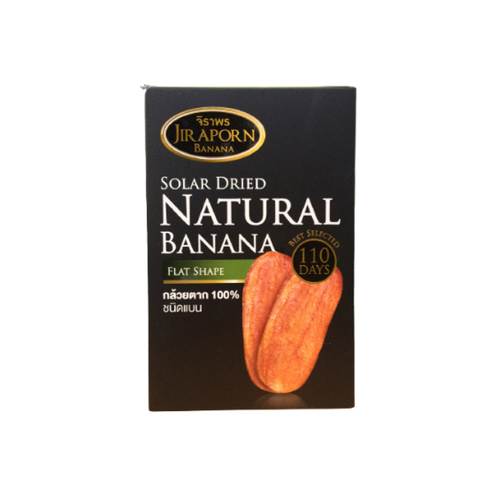 JIRAPORN Sonnengetrocknete Bananen 450g – schwarze Faltschachtel mit getrockneten flachen Bananen - Ohayo Asia Shop