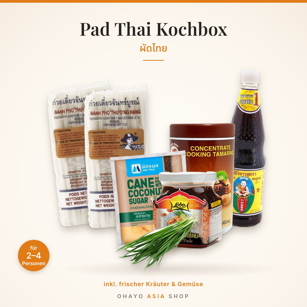 Pad Thai Kochbox mit chinesischem Schnittlauch