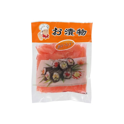 LV ZHENG FOOD Eingelegter roter Ingwer in Scheiben (ขิงดองสีแดงหั่นแผ่น) 150g