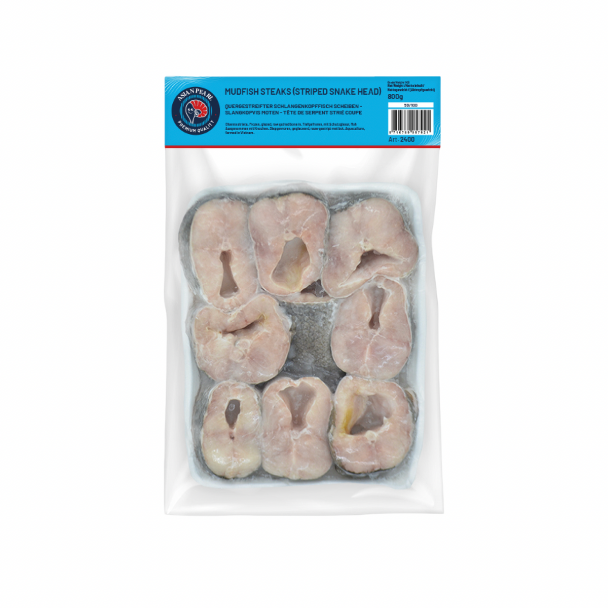 MOOIJER Schlangenkopffisch ausgenommen (ปลาช่อนหั่นชิ้นแช่แข็ง) 1000g