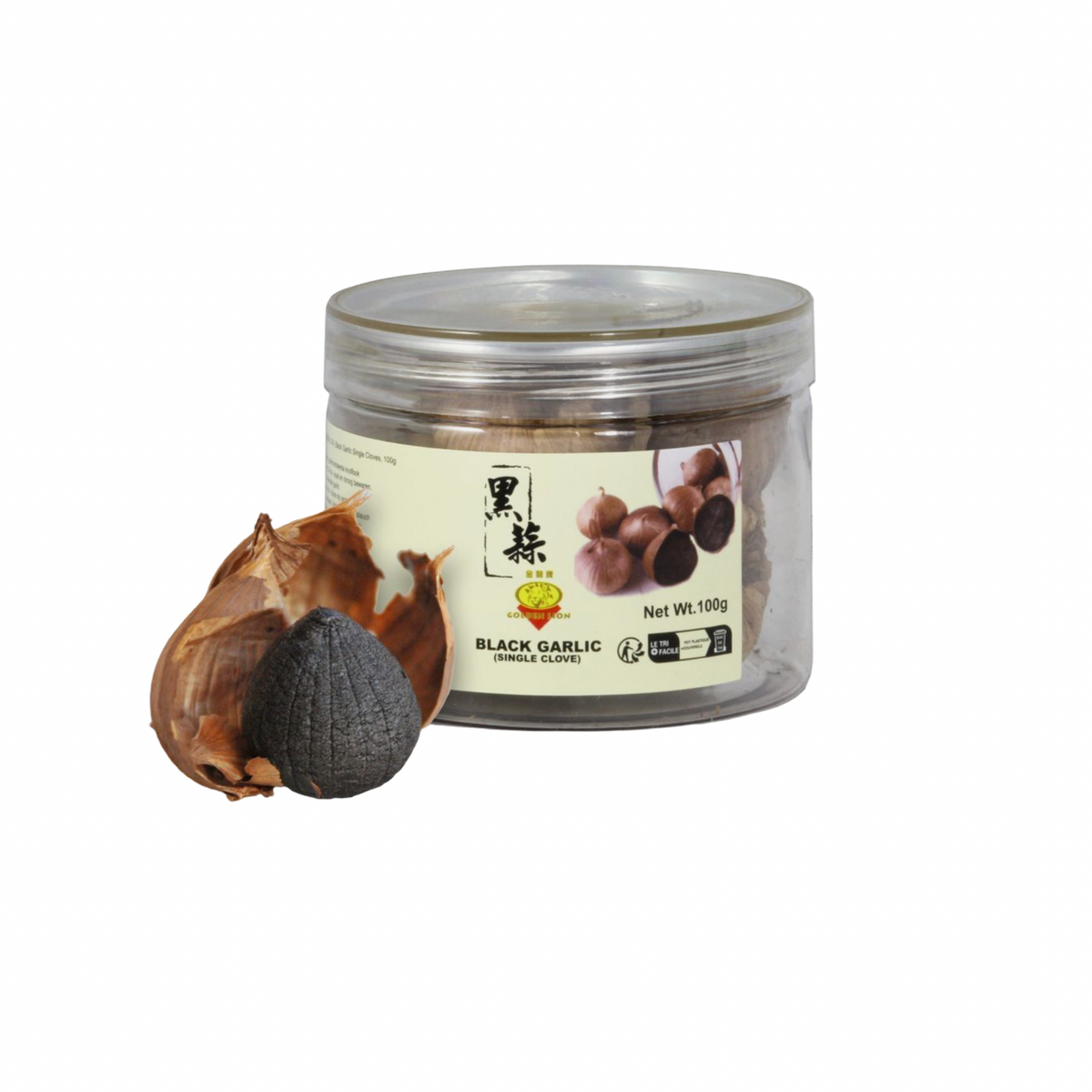 GOLDEN LION Schwarzer Knoblauch, einzelne Zehen (กระเทียมดำ สิงโตทอง) 100g - Ohayo Asia Shop