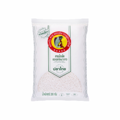 FIVE STARS FISH kleine Tapiokaperlen (สาคูเม็ดเล็ก ปลาไทย 5 ดาว) 400g - Ohayo Asia Shop