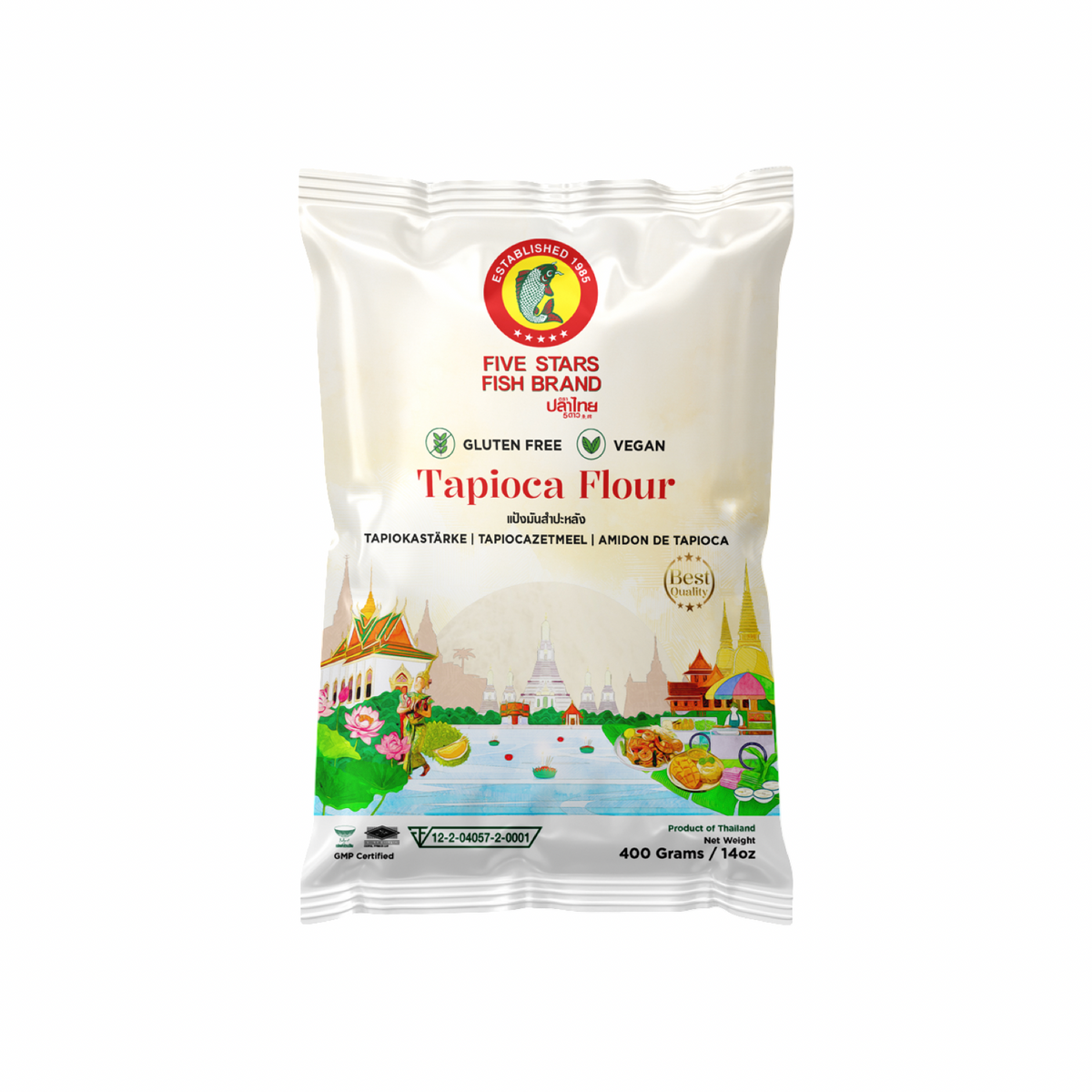 FIVE STARS FISH Tapiokastärke (แป้งมันสำปะหลัง ปลาไทย 5 ดาว) 400g - Ohayo Asia Shop