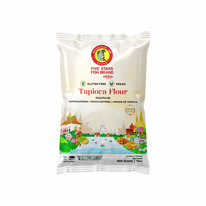 FIVE STARS FISH Tapiokastärke (แป้งมันสำปะหลัง ปลาไทย 5 ดาว) 400g - Ohayo Asia Shop