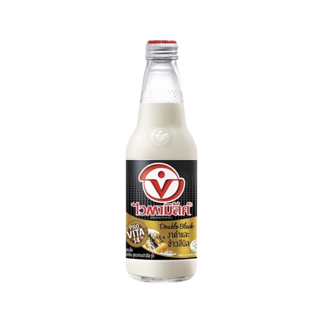 VITAMILK Sojamilchgetränk mit schwarzem Sesam (นมถั่วเหลือง รสงาดำและข้าวสีนิล ไวตามิ้ลค์) 300ml - Ohayo Asia Shop