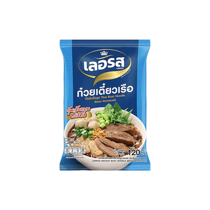 LERROS Instant-Bootsnudeln mit flachen Kristall-Glasnudeln (ก๋วยเตี๋ยวเรือ เส้นวุ้นเส้นแบนคริสตัล เลอรส) 120g