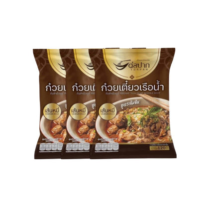 TORPAK Instant-Bootsnudeln mit Reis-Vermicelli (ก๋วยเตี๋ยวเรือ เส้นหมี่ ต่อปาก) 3x150g