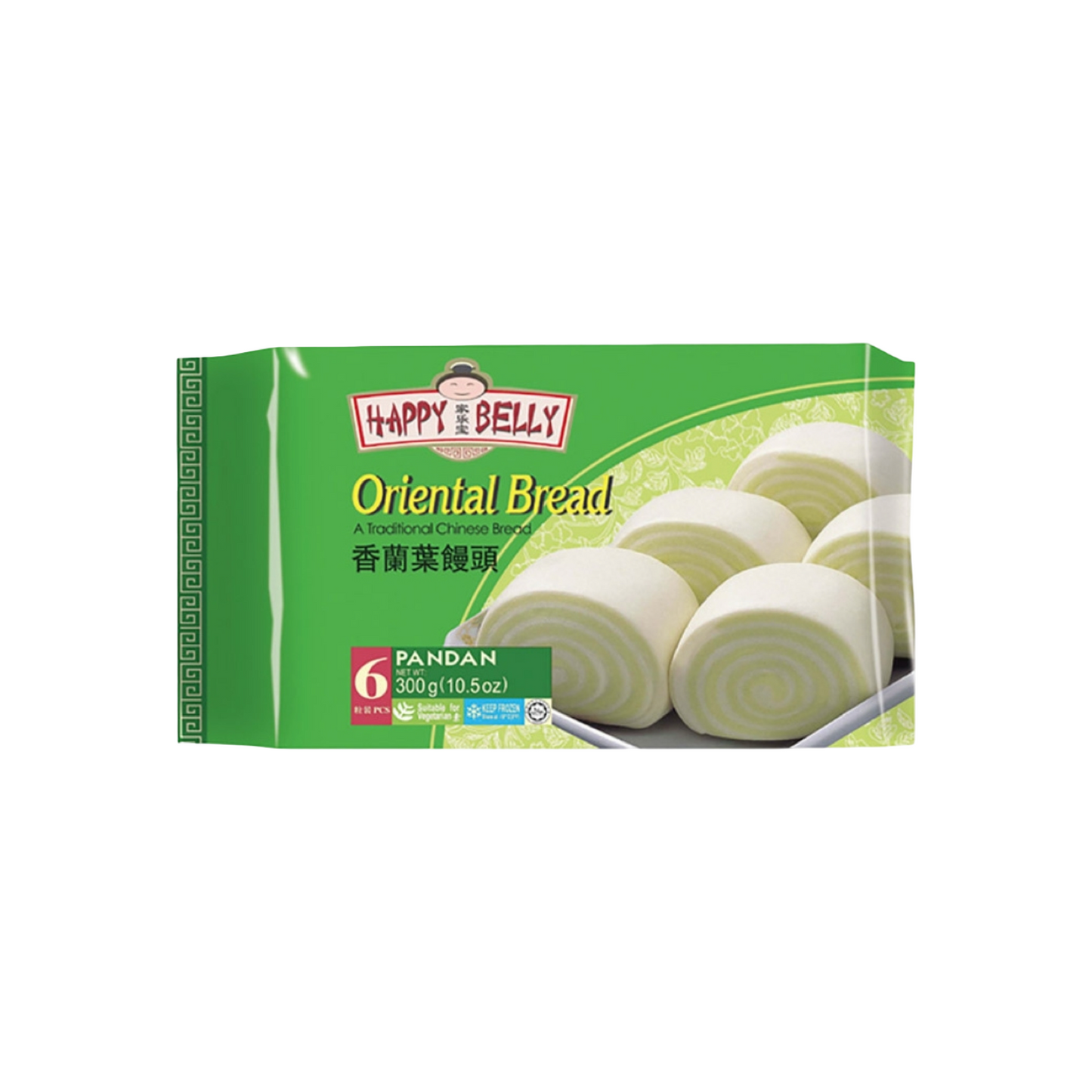 HAPPY BELLY Gedämpfte Pandan-Brötchen (หมั่นโถวรสใบเตย แฮปปี้เบลลี่) 300g