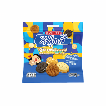 VFOODS Gemischte Sandwich-Kekse mit Cremefüllung (คุ้กกี้สอดไส้ครีมรวมรส วีฟู้ดส์) 200g - Ohayo Asia Shop