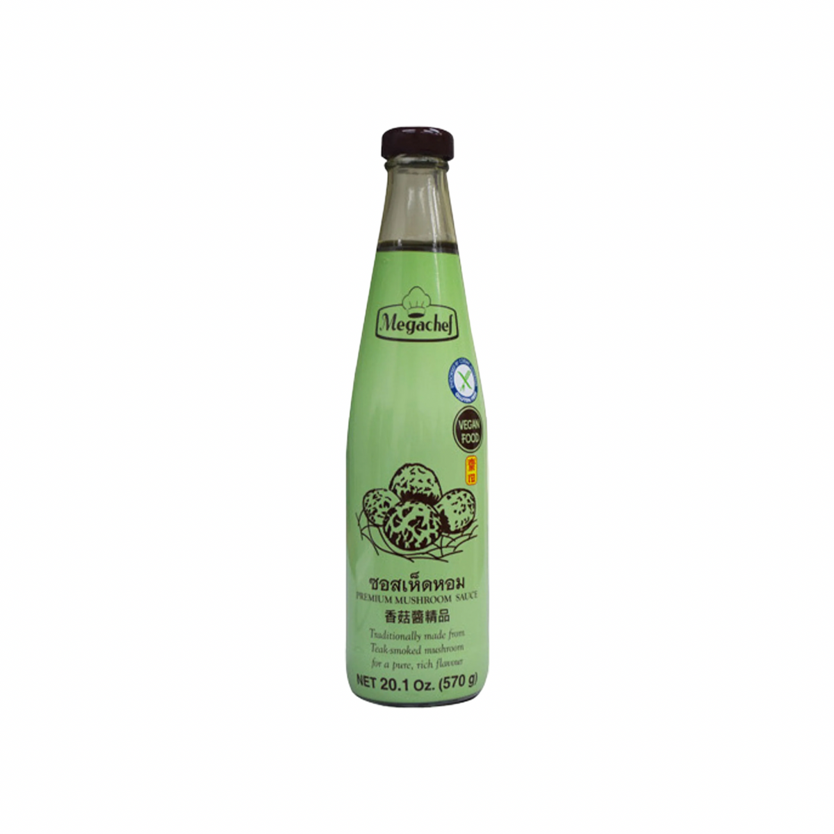 MEGACHEF Premium Vegane Austernsauce auf Shiitake-Basis (ซอสเห็ดหอม ซอสหอยนางรมเจ เมกาเชฟ) 570g - Ohayo Asia Shop
