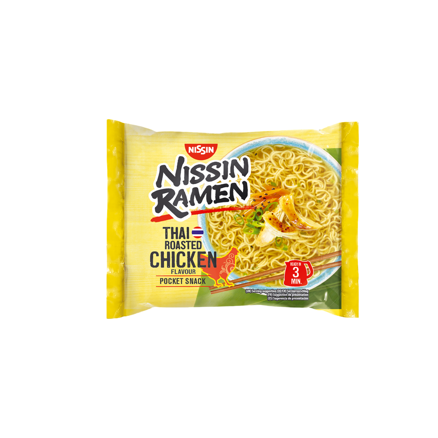 NISSIN Ramen mit thailändischem Brathähnchengeschmack (รสไก่ย่างไทย นิสชิน) 100g