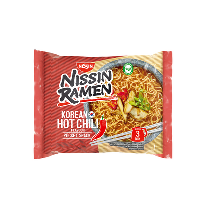 NISSIN Ramen mit koreanischem scharfem Chili-Geschmack (รสพริกเผ็ดเกาหลี นิสชิน) 100g