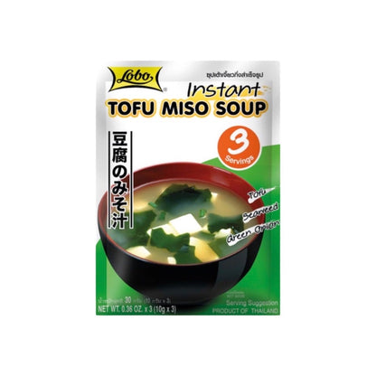LOBO Instant Tofu Miso Suppe (ซุปเต้าเจี้ยวกึ่งสำเร็จรูป มิโซะ โลโบ) 30g