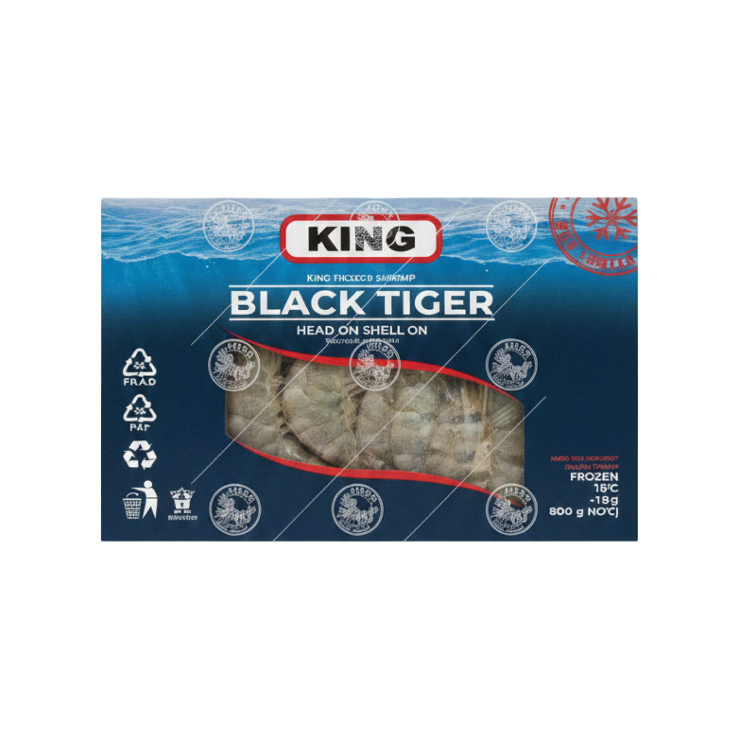 KING Black Tiger Garnelen (HOSO 16/20) (กุ้งกุลาดำ ตราคิง) 1000g