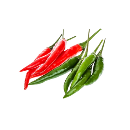 Gemischte Chilischoten (พริกขี้หนูแดงผสมเขียว) 100g