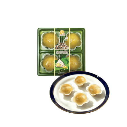 BANTHONGYORD Gedämpfte transparente Klebreis-Pyramiden (ขนมเทียนแก้ว บ้านทองหยอด) 120g