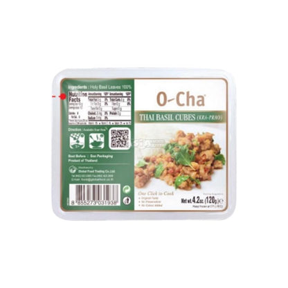 O-CHA Tiefgekühlte Thai-Basilikum-Würfel Kaprao (ใบกะเพราก้อนแช่แข็ง โอชา) 120g