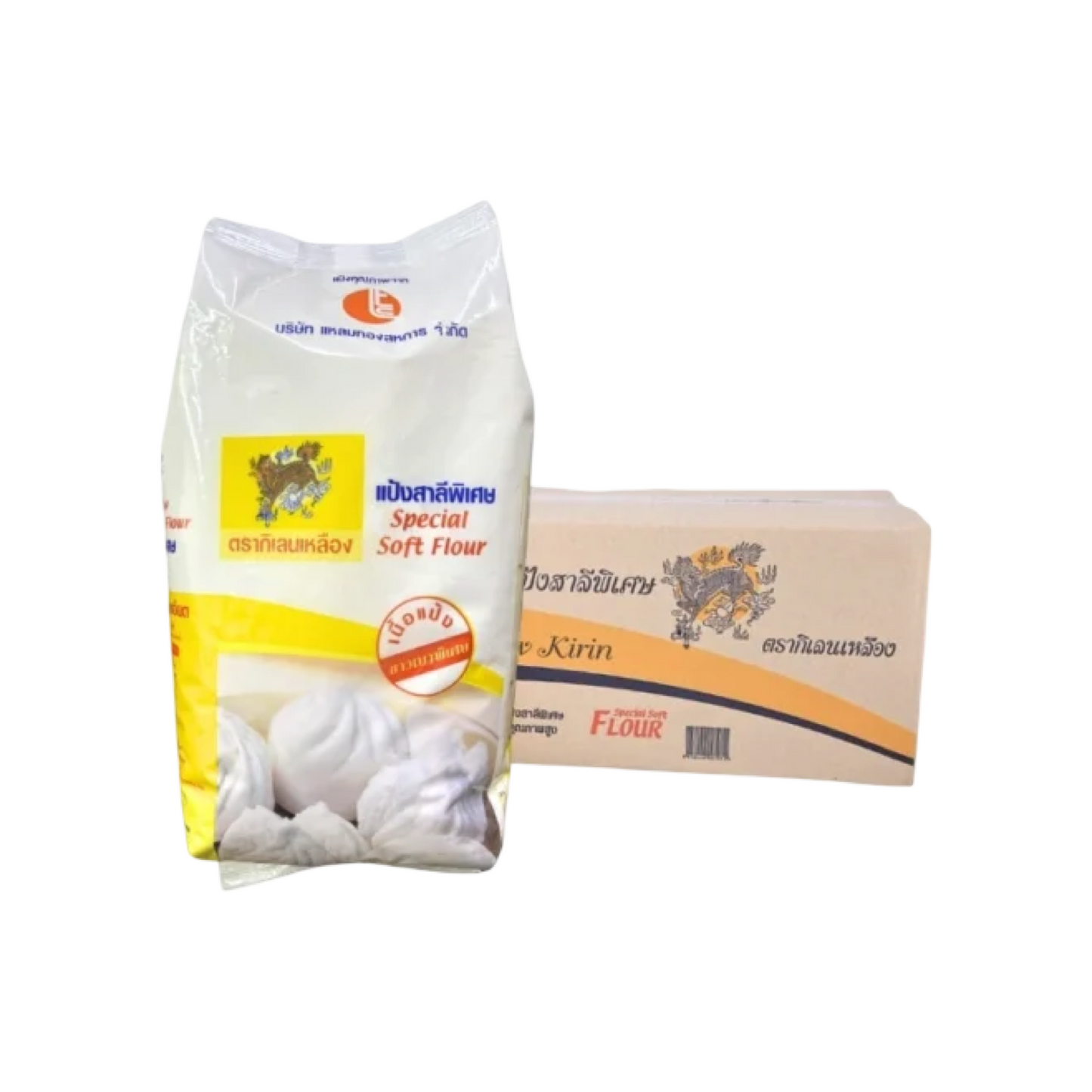 YELLOW KIRIN Spezielles Weizenmehl für gedämpfte Teigtaschen (แป้งสาลีพิเศษ แป้งซาลาเปา กิเลนเหลือง) 10x1000g