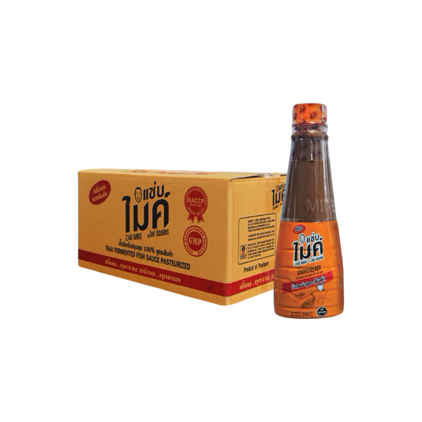 ZAB MIKE Gewürzte fermentierte Fischsauce Som-Tum-Rezept (น้ำปลาร้า สูตรส้มตำ แซ่บไมค์) 24x350ml