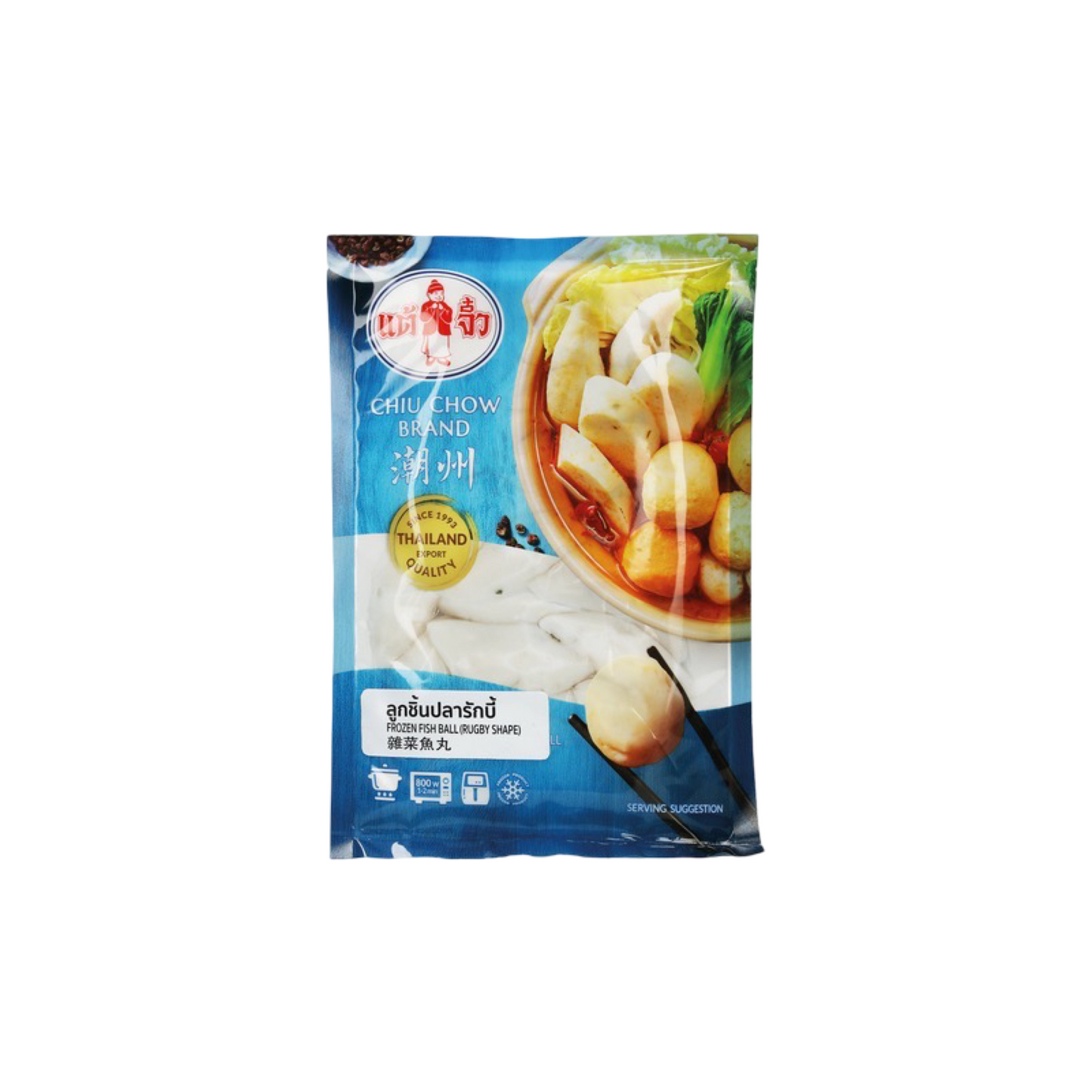 CHIU CHOW Fischbällchen Rugby-Form (ลูกชิ้นปลารักบี้ แต้จิ๋ว) 200g