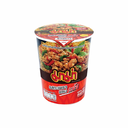MAMA Cup Instant-Nudeln Pad Krapao Wok Würzig Basilikum Trockennudeln Becher (รสกะเพราแซบแห้ง มาม่าคัพ) 60g - Ohayo Asia Shop