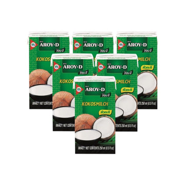 AROY-D 100% Kokosmilch (กะทิ 100% อร่อย-ดี) 6x250ml - Ohayo Asia Shop
