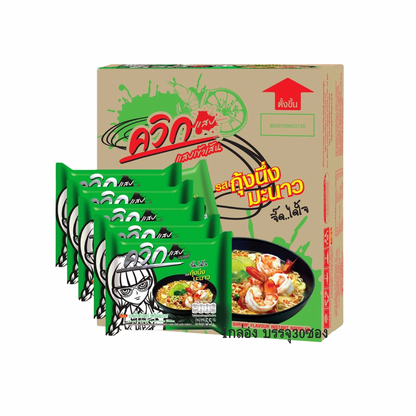 WAIWAI QUICK Instant-Nudeln Scharfe Garnelen mit Zitrone & Chili (บะหมี่กึ่งสำเร็จรูป รสกุ้งนึ่งมะนาว ควิก ไวไว) 30x55g