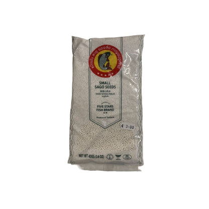 FIVE STARS FISH kleine Tapiokaperlen (สาคูเม็ดเล็ก ปลาไทย 5 ดาว) 400g