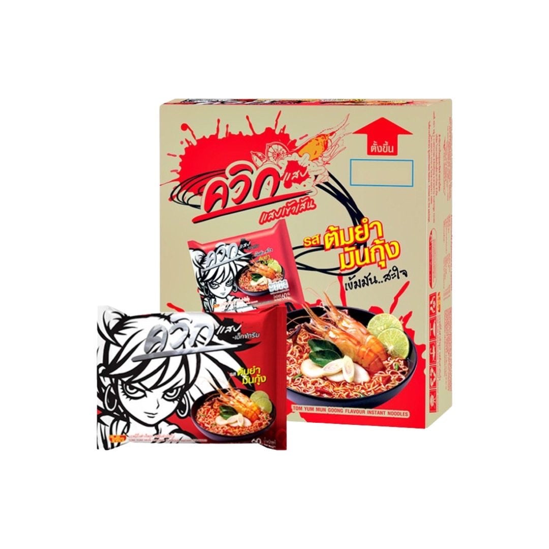 WAIWAI Quick Instantnudeln Chilipaste Tom Yum (รสต้มยำมันกุ้ง ไวไว ควิก) 30x60g
