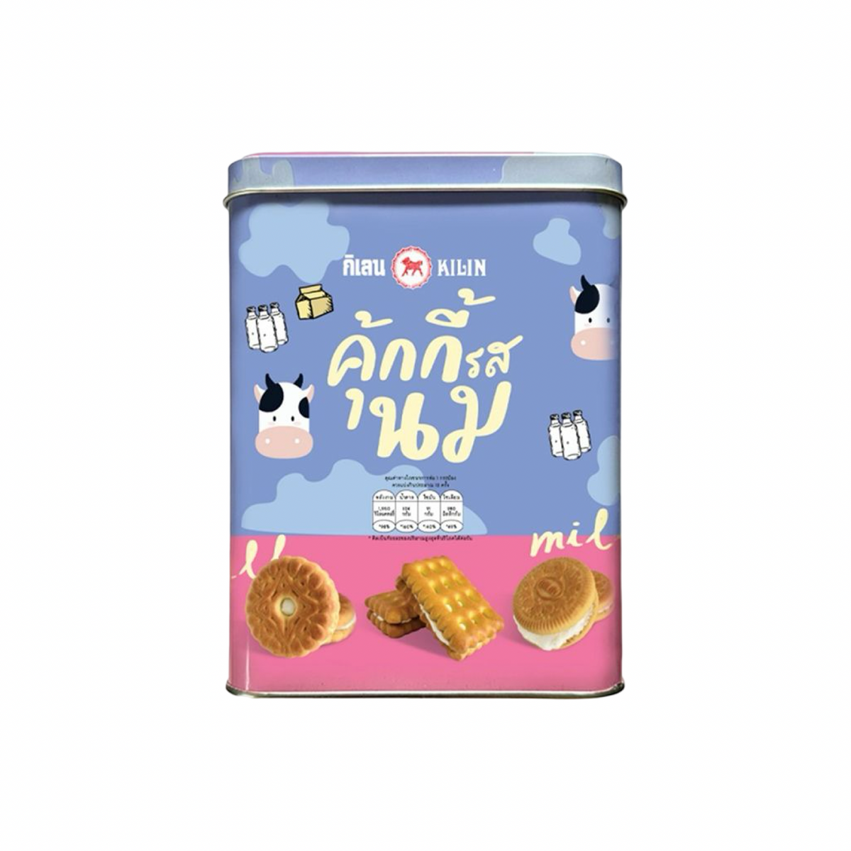 KILIN Kekse gefüllt mit Milchcreme (คุกกี้รสนม กิเลน) 400g