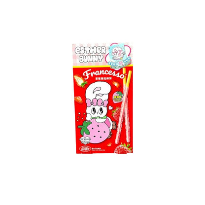 FRANCESCO Esther Bunny Biskuitsticks mit Erdbeergeschmack (รสสตรอว์เบอร์รี่ เอสเธอร์บันนี่ บิสกิตแท่ง ฟรานเชสโก้) 32g