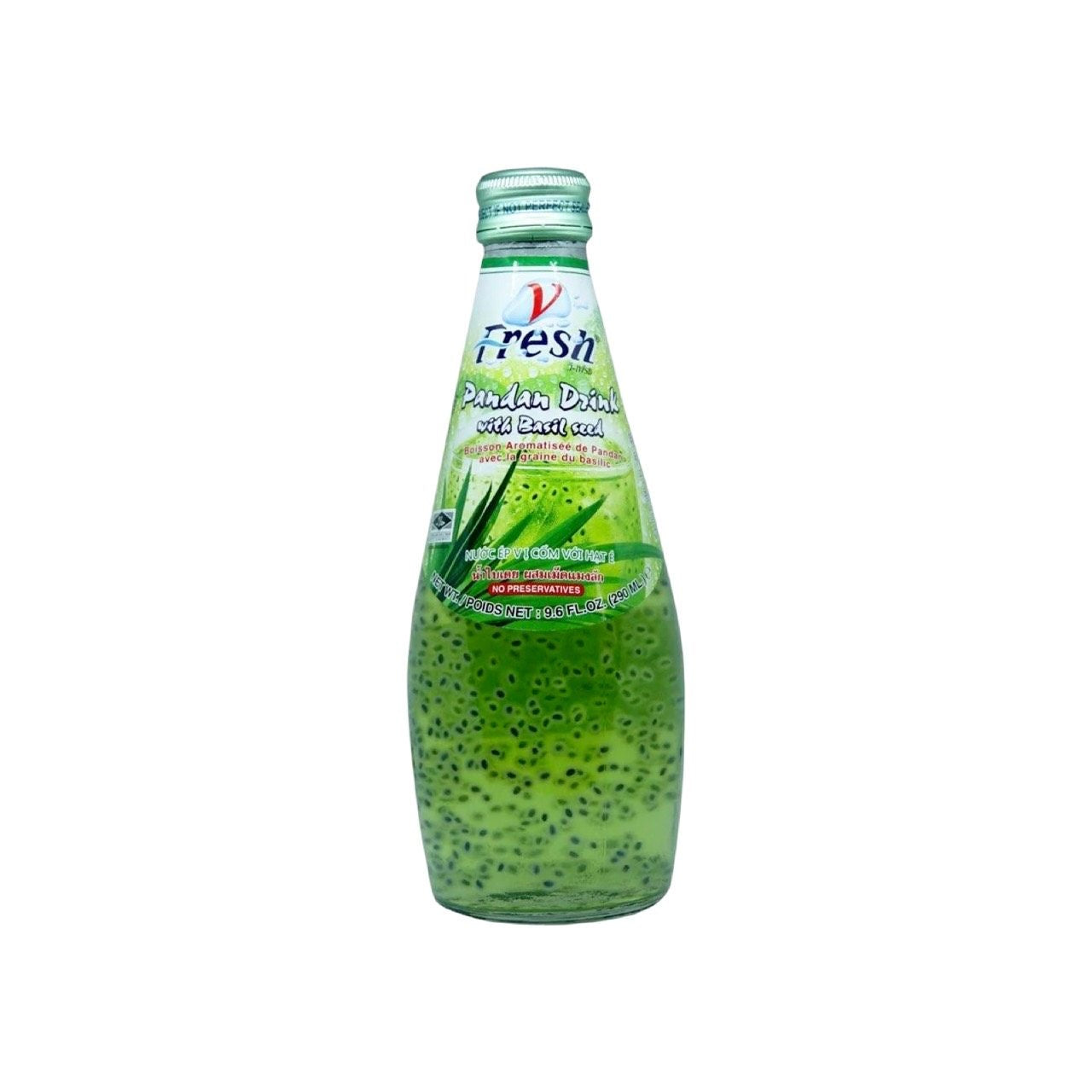 V FRESH Pandansaft mit Basilikumsamen (น้ำใบเตยผสมเม็ดแมงลัก วี-เฟรช) 290ml