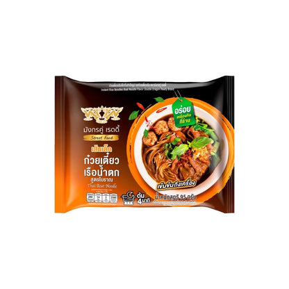 DOUBLE DRAGON READY Instant-Reisnudeln mit thailändischer Boot-Nudelsuppe (ก๋วยเตี๋ยวเรือน้ำตก เส้นเล็ก มังกรคู่ เรดดี้) 95g