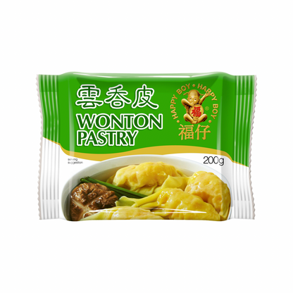 HAPPY BOY Tiefgefrorene Wantan-Teigblätter (แผ่นเกี๊ยวแช่แข็ง แฮปปี้บอย) 200g